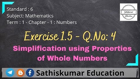 6th Standard Maths - 1st term - Numbers - Exercise 1.5 - Q.No: 4 | Simplification