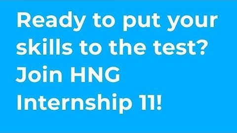 HNG Internship program