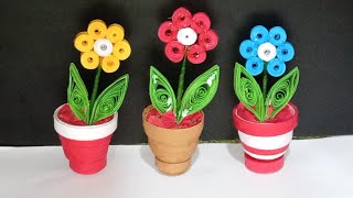 How to make mini paper Quilling flowers 🌼 Easy paper Quilling flower ideas 