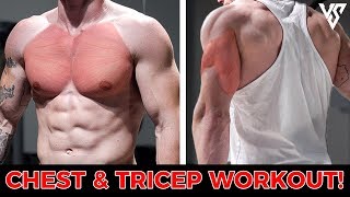 Chest and Tricep Workout to Build Size & Definition (3 SUPERSETS!) | V SHRED