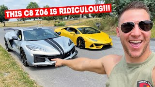 GUY in a MODIFIED C8 Z06 Says He Can BEAT My Lamborghini!!! *INSANE RACES!*