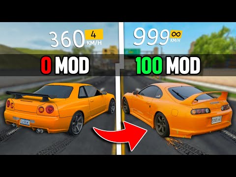 SUPRA VS SKYLINE || 0 MOD VS 100 MOD || Extreme Car Driving Simulator