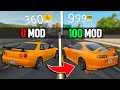 Supra vs skyline  0 mod vs 100 mod  extreme car driving simulator