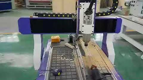4 axis Wood cnc router AKM6012 test with rotary axis for Eric