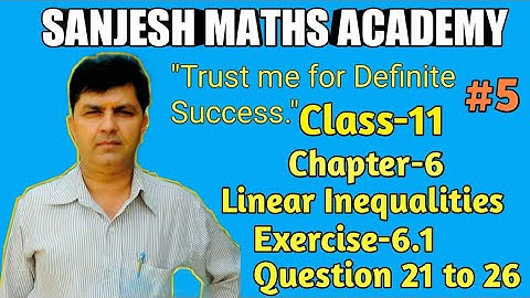 Chapter-6 Linear Inequalities Class-11 N.C.E.R.T Solutions Exercise-6.1 Questions-21 to 26