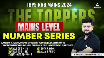 IBPS RRB Mains 2024 | Quants Mains Level Number Series | By Siddharth Srivastava
