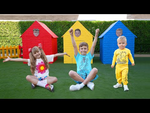 Roma, Diana and Oliver Decorate Playhouses