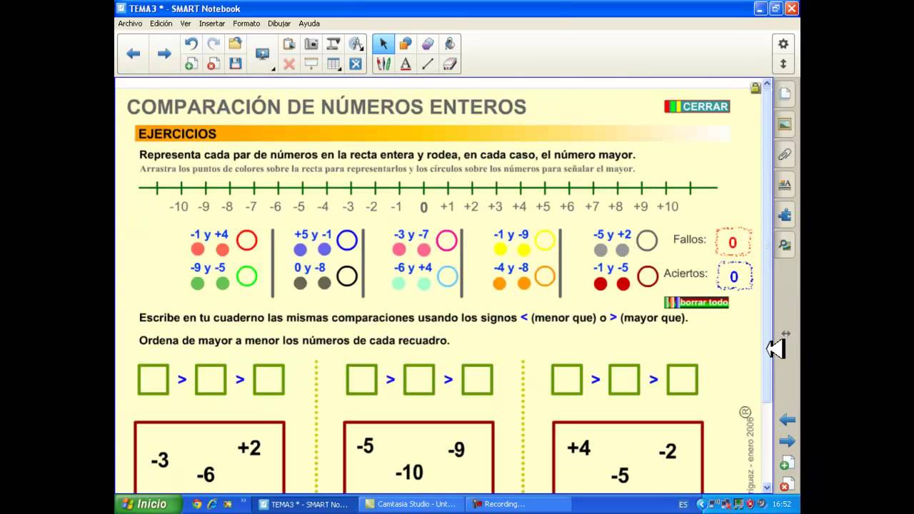 Resultado de imagen de comparación de números enteros