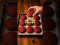 Soft red velvet cookies with a rich color and smooth texture. #RedVelvet #Cookies #EasyRecipe #food