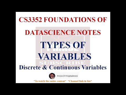 TYPES OF VARIABLES NOTES - CS3352  FOUNDATIONS OF DATASCIENCE NOTES - 2021 REGULATION CSE