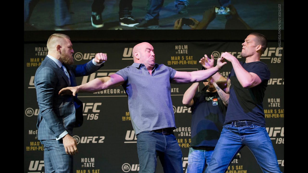 UFC 196 Conor McGregor, Nate Diaz Almost Scuffle After Staredown