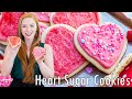 Valentine's Day Heart-Shaped Sugar Cookies | with Raspberry Buttercream!!