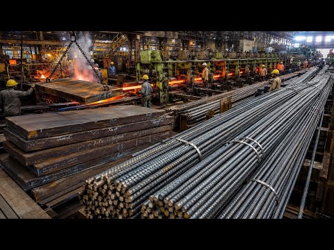 Amazing Steel Rebar Manufacturing Pakistani Process 