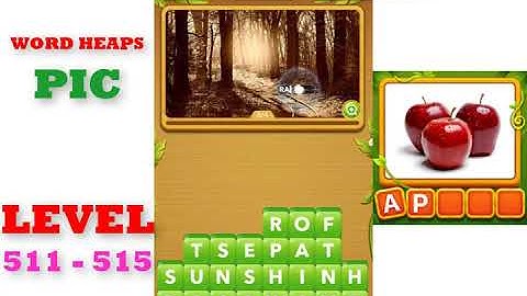 Word Heaps: Pic Puzzle Level 511 - 515 | All Answers | Walkthrough