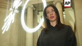 Dazzling neon sculpture greets visitors to London art museum