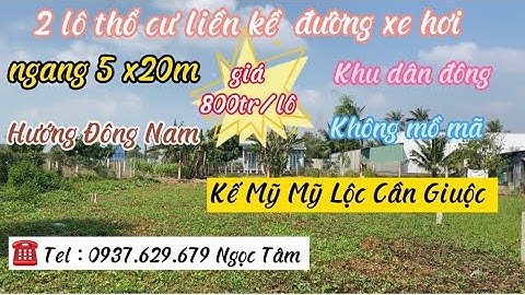 ❤️ 2 lô thổ liền kề đường xe hơi 5x20m Mỹ Lộc Cần Giuộc giá 800tr