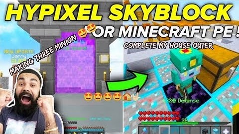 #🤩🤩NEW HYPIXEL SKYBLOCK LIKE SERVER ON MCPE/MAKING THREE MINION 🤩🥳 COMPLETE MY HOUSE/KNIGHT PIXEL.