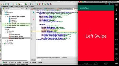 Change Activity By Right or Left Swipe Android Studio With Source Code.