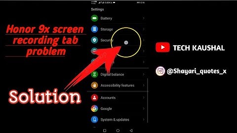 //honor 9x📱 screen// recording tep problem solutions settings/