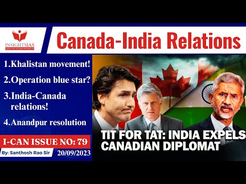 I-CAN Issues||India-Canada relations,Hardeep Singh Nijjar explained by Santhosh Rao UPSC