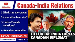 I-CAN Issues||India-Canada relations,Hardeep Singh Nijjar explained by Santhosh Rao UPSC