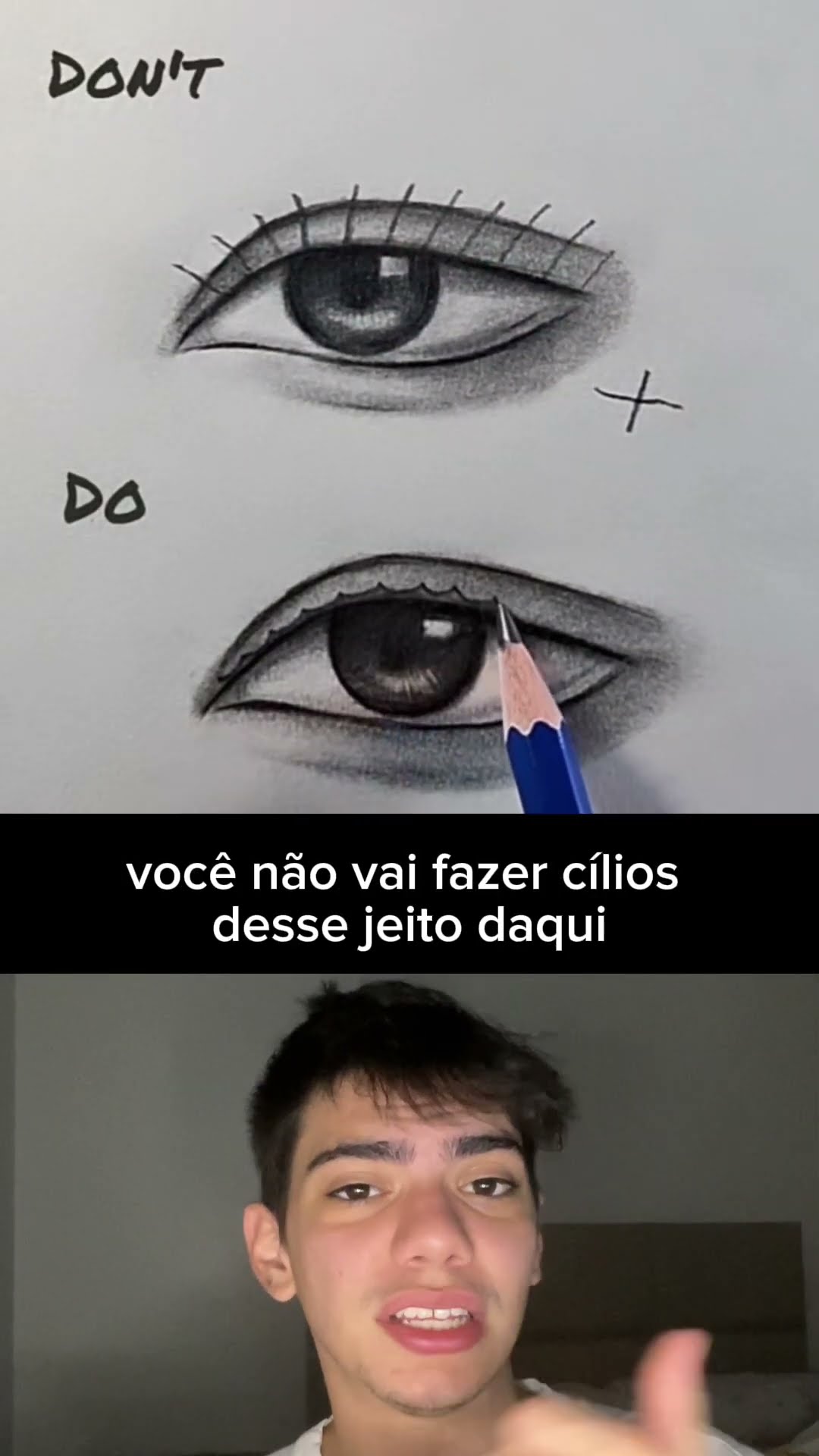 Desenhe cílios do jeito certo: ondinhas e riscos. Fica muito mais realista e bonito! ?✨