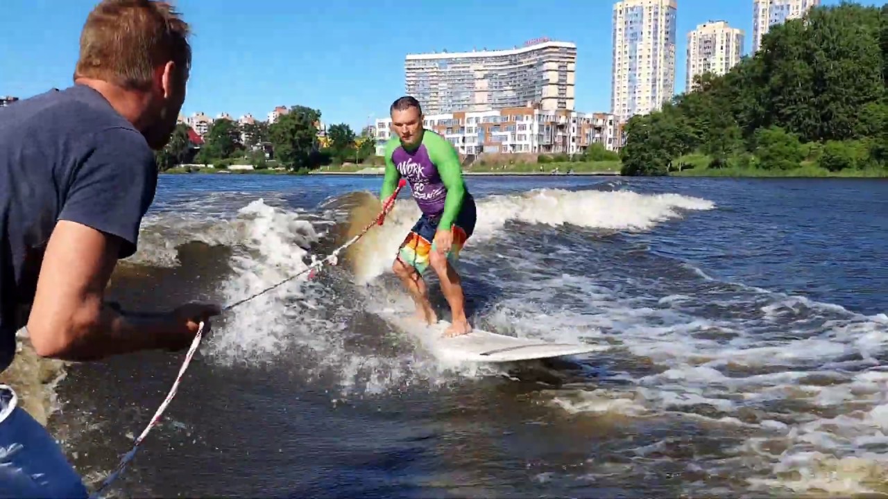 серф - вейксерфинг на суздальском озере - YouTube