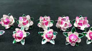 Pure Silver Lotus Flowers ,All sizes and weights available at store