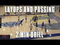 Basketball drill for passing and layups  2 min drill