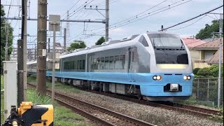 （特急鎌倉号の送り込み回送）JR東日本E653系 カツK71編成「水色のフレッシュひたち塗装」走行シーン・2024.5.25