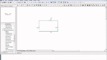 Simulation of a series circuit of two dc voltage sources and one resistor
