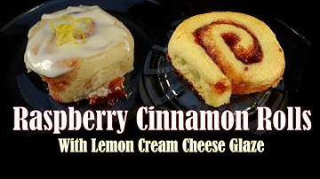 Raspberry Cinnamon Rolls with Lemon Cream Cheese Glaze-with yoyomax12