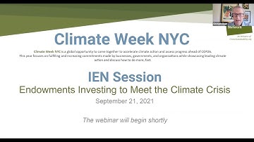 IEN Webinar: Endowments Investing to Meet the Climate Crisis