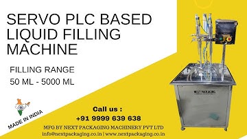 semi auto servo, plc based liquid filling machine filling range 50 ml to 5000 ml | solvent filling