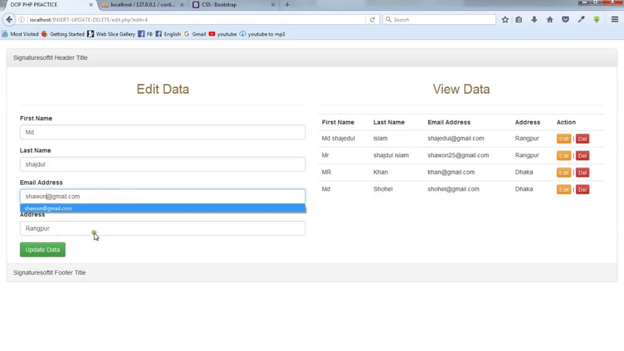 Multiple Insert Update Delete Example Using Php Mysqli Coding Cage