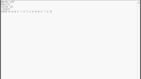 Notepad trick: How to make falling matrix code