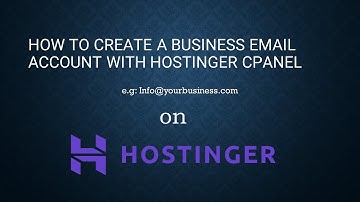 How To Create a BUSINESS Email Account With Hostinger cPanel 2022