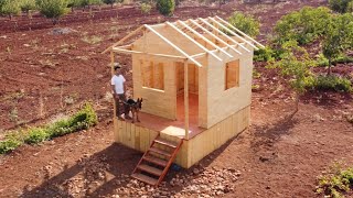 Building a Wooden House / Off Grid Log Cabin / Tniy House / Part 2