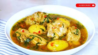 HOW TO MAKE DELICIOUS NIGERIAN STYLE CHICKEN SOUP\/ CHICKEN PEPPER SOUP WITH POTATOES\/ IFY'S KITCHEN