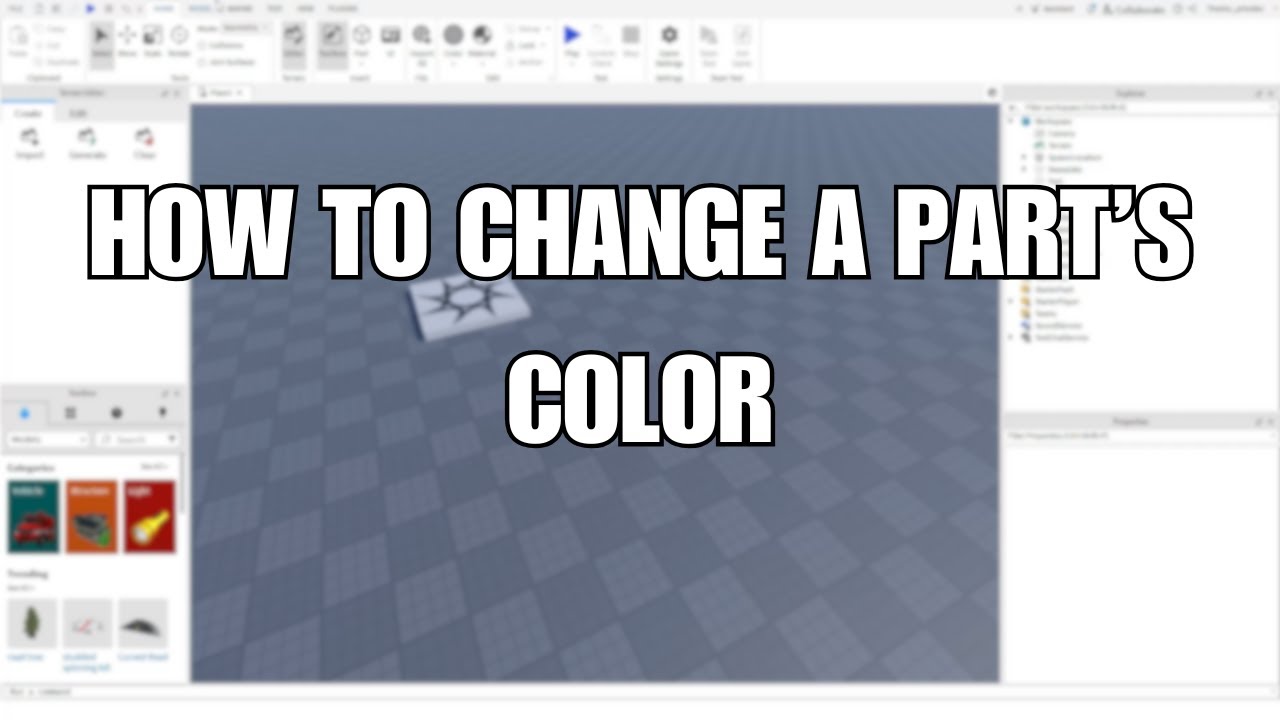 HOW TO CHANGE A PART'S COLOR USING PROPERTIES ROBLOX STUDIO TUTORIAL ...