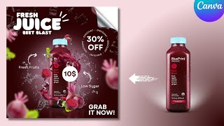 Cold Drinks Advertising Poster Design in Canva | Product ad Poster screenshot 4