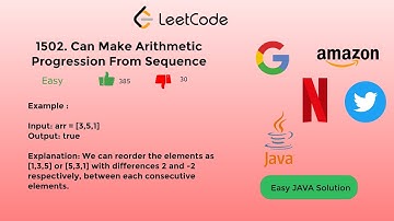 Can Make Arithmetic Progression From Sequence | Leetcode Solution Explained | JAVA