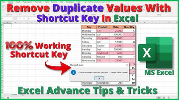 How To Remove Duplicate Values With Shortcut Key In Excel | Excel Tips & Tricks | S Talk