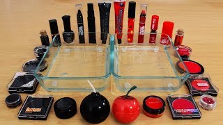 Black vs Red  Mixing Makeup Eyeshadow Into Slime! Special Series 119 Satisfying Slime Video