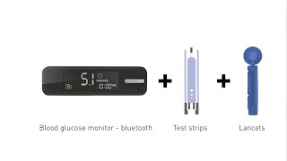 Blood glucose monitor + test strips + lancets