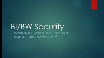 BW/BI Security