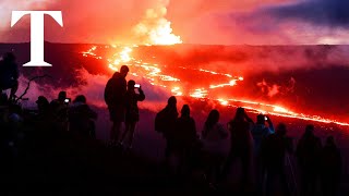 LIVE: Volcano erupts in southwest Iceland forcing evacuations image