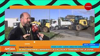 Trabajos en Paraná: limpian calzadas y terrenos