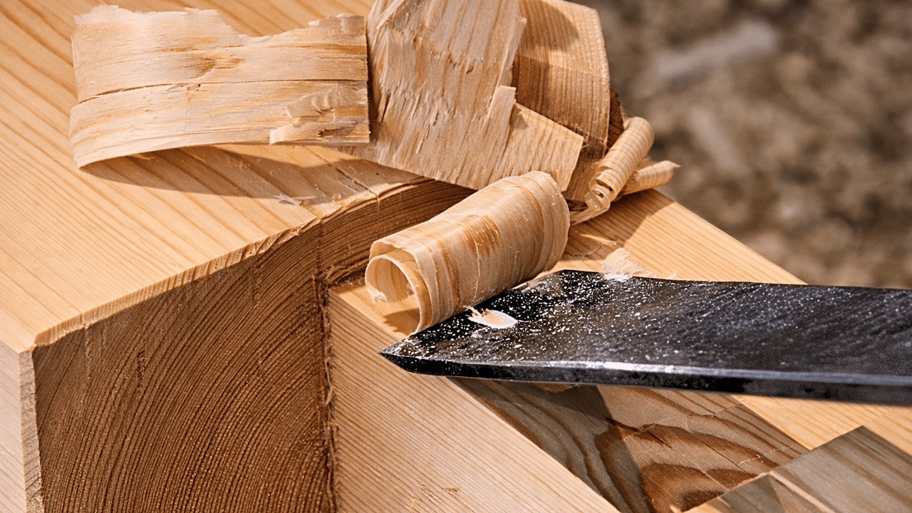 The beginning of a timber frame