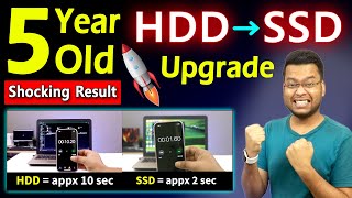 Shocking Result SSD vs HDD in 5 Year Old Laptop | SSD vs HDD Speed Test | SSD Boot Time Windows 10